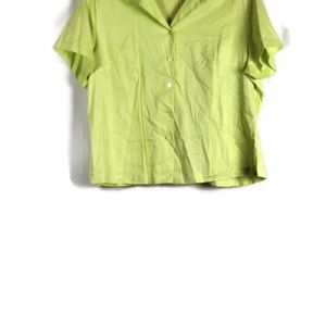 Style & Co Cropped Collared Short Sleeve Top Buttton Up Blouse